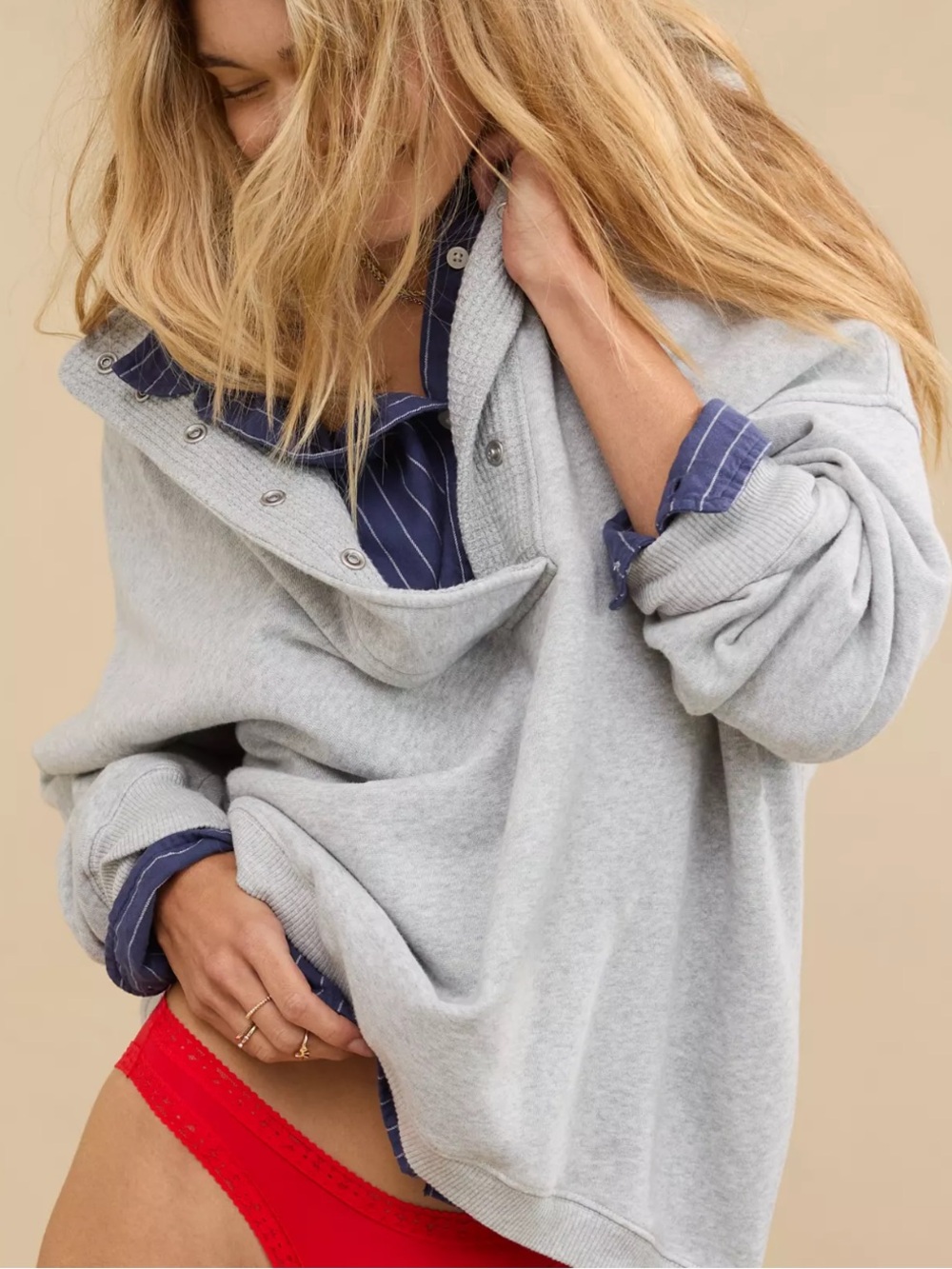 Aerie Getaway Quarter Snap Sweatshirt - Picture 11 of 11